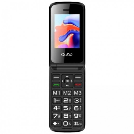 Teléfono móvil qubo x-247 4g para personas mayores/ negro