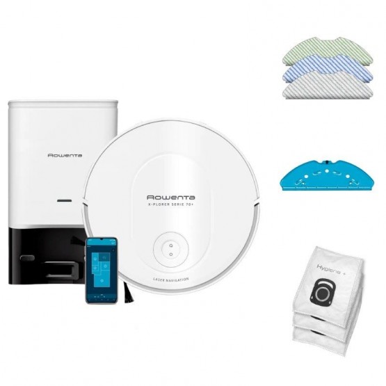 Robot Aspirador Rowenta X-Plorer Serie 70+ Animal & Allergy/ Friegasuelos/ Autonomía 3h